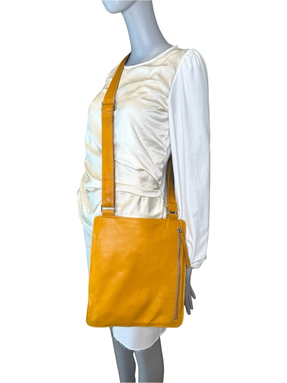 Fenn Wright Manson Mustard Yellow Studded Leather Crossbody Bag - Picture 9 of 16